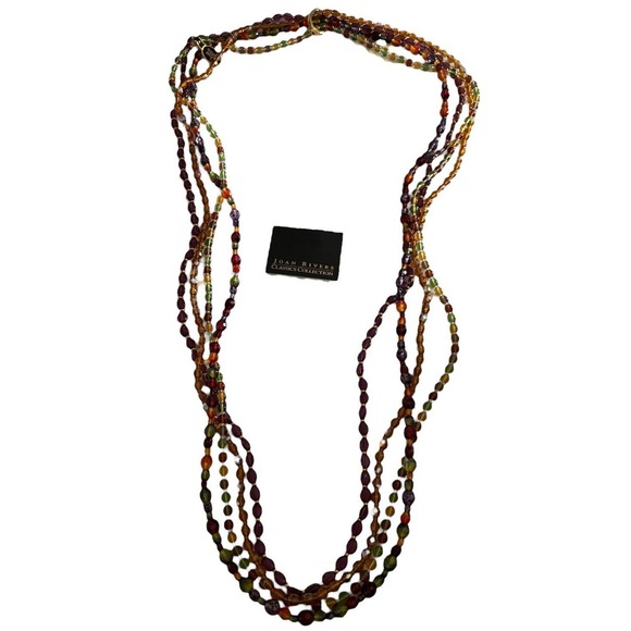 Joan Rivers Czech Glass Beaded Necklace 22" 4 Strand Multicolored NWT Jewelry - Picture 7 of 10